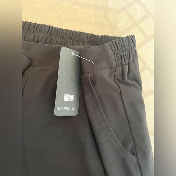 NWT Comfy USA Sun Kim Black Pants Slit Plus Size 3X - Picture 4 of 9
